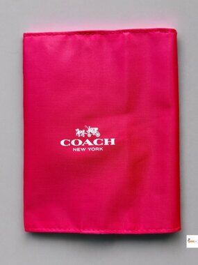 Coach Red Logo Nylon Purple Interior Notebook Cover